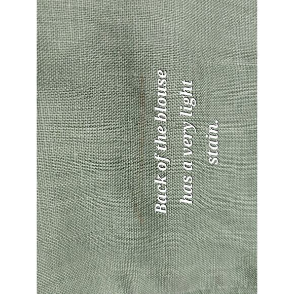 Lauren Ralph Lauren Linen Button Down Shirt 2X Green Embroidered Chest Logo RLL - Picture 7 of 7